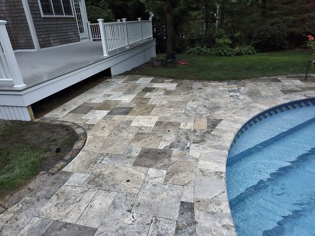 Pool Decks & Outdoor Living by Castle Masonry on Cape Cod